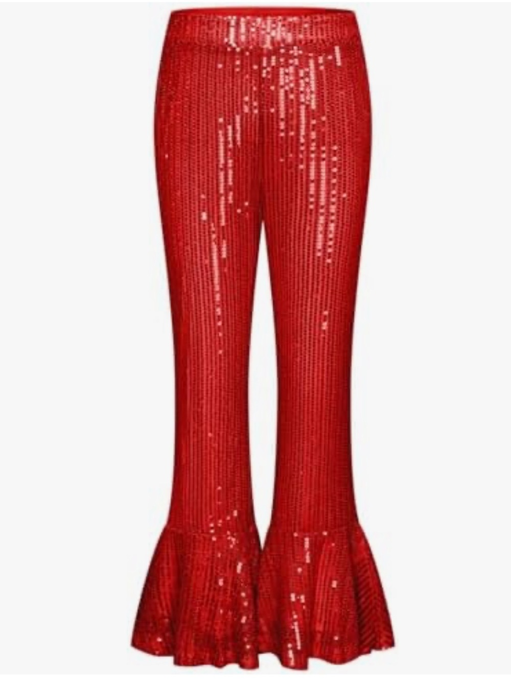 NWT Red Sequin Flared Pants